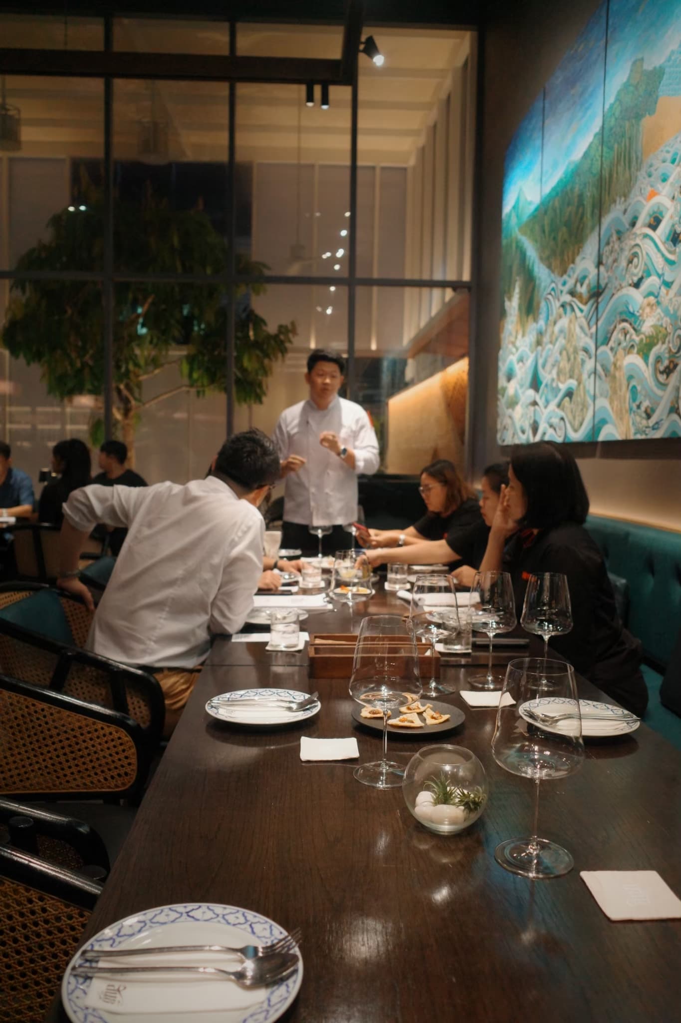 Chef presenting to Bangkok guests